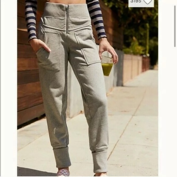 FREE PEOPLE On the Road Sweatpants Gray M High